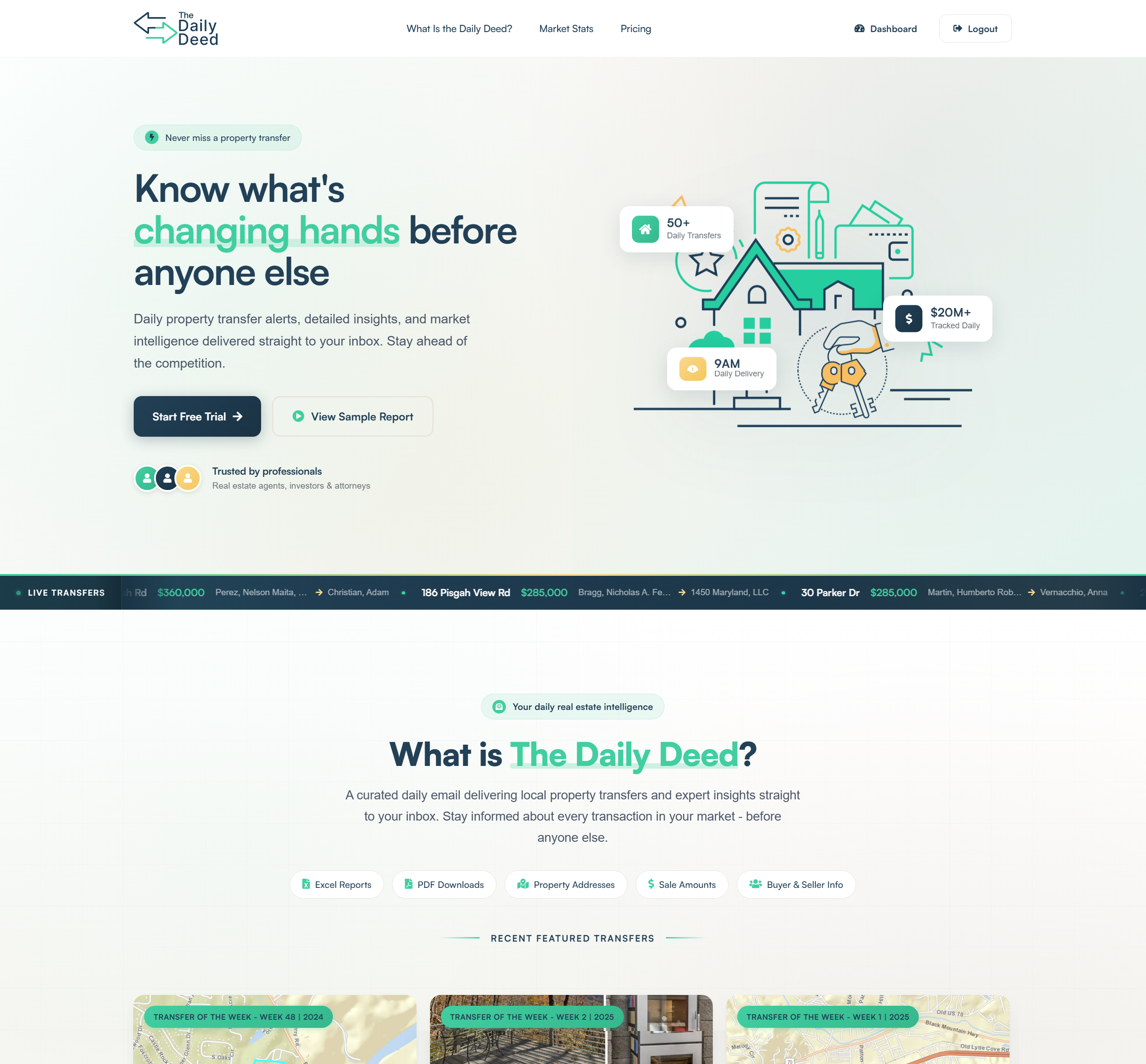 The Daily Deed website screenshot